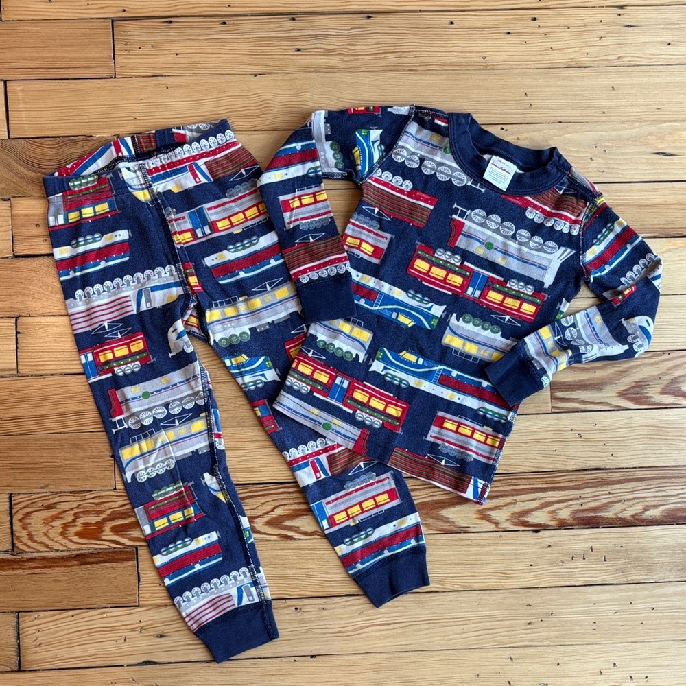 Hanna Andersson Train Print Pajamas